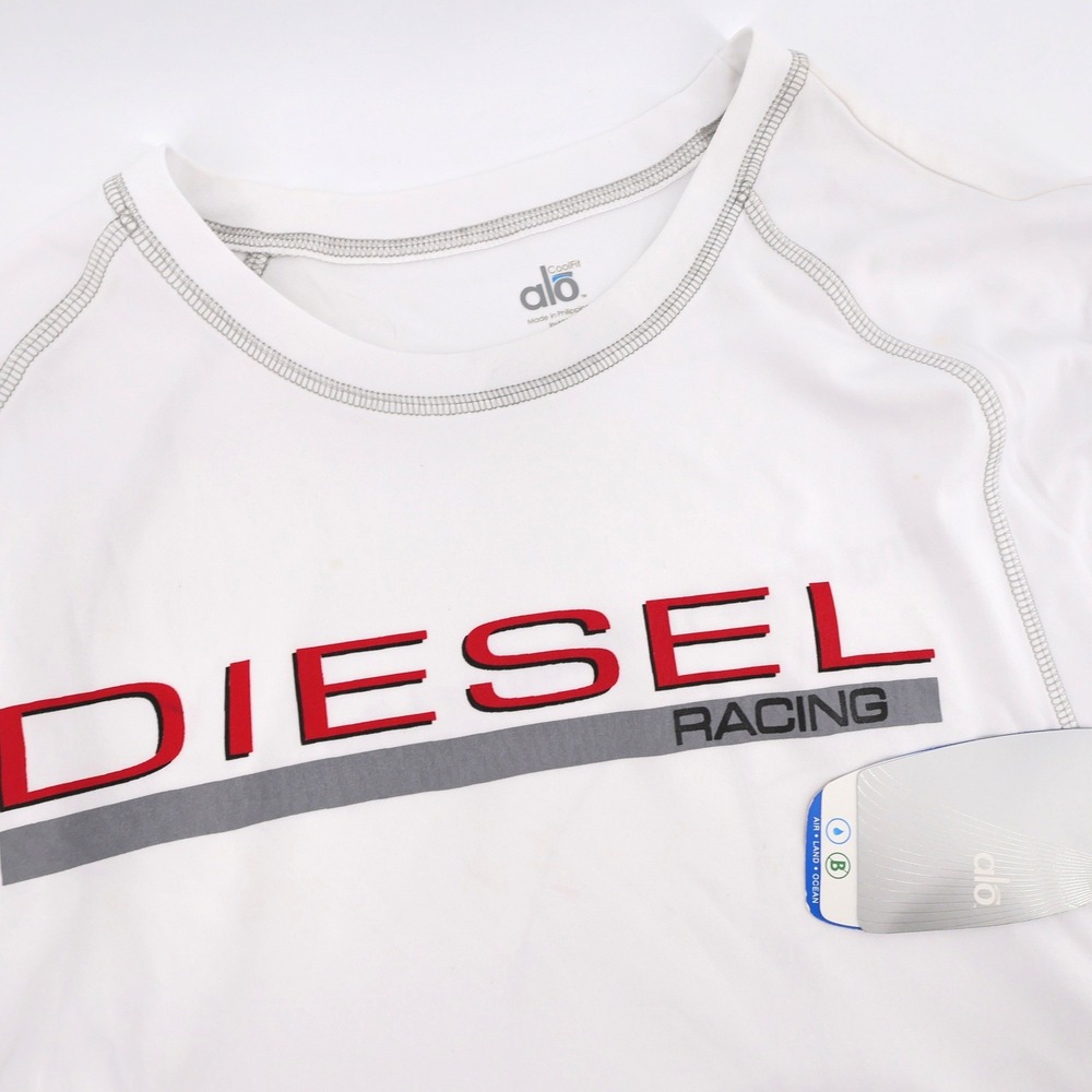 NEW Alo Diesel Racing Sailboat Performance T-Shirt White Short Sleeve Mens XL